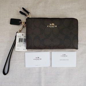 Coach Double Zipper Wallet Wristlet F64131